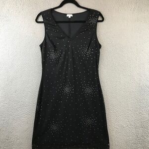 Y2K XOXO Dresses Black Sleeveless Rhinestone Sparkle Party Dress Women's L